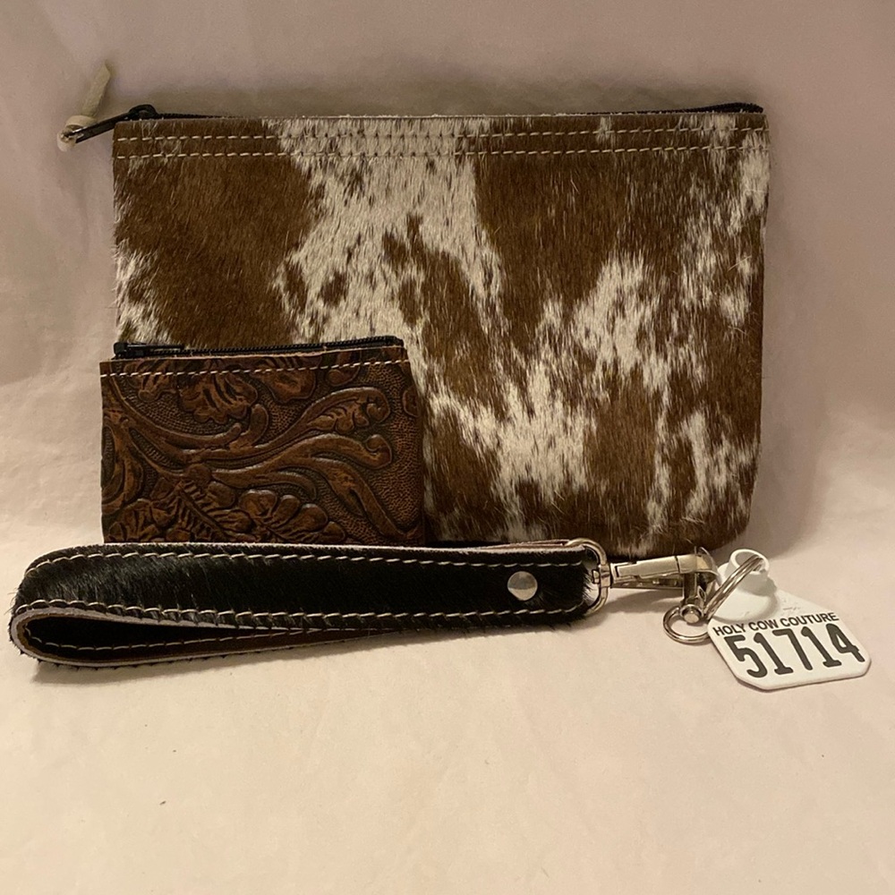 Holy Cow Couture hair on hide medium purse organizer/ coin purse/ keychain